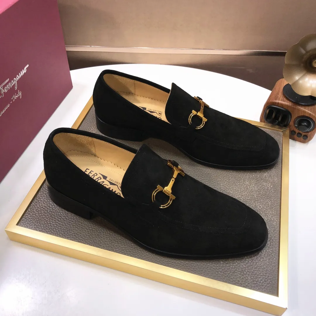 Men's shoes 💰500💰 [Ferragamo/Ferragamo] The latest model in the counter. Original imported high-quality cowhide with open sides + imported 🐂 water-dyed cowhide lining + original luxury metal buckle + original combination outsole. Comparison without pressure 38--45 (45 is custom-made and cannot be returned or exchanged)